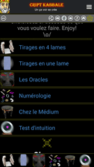 Page d'accueil de l'application